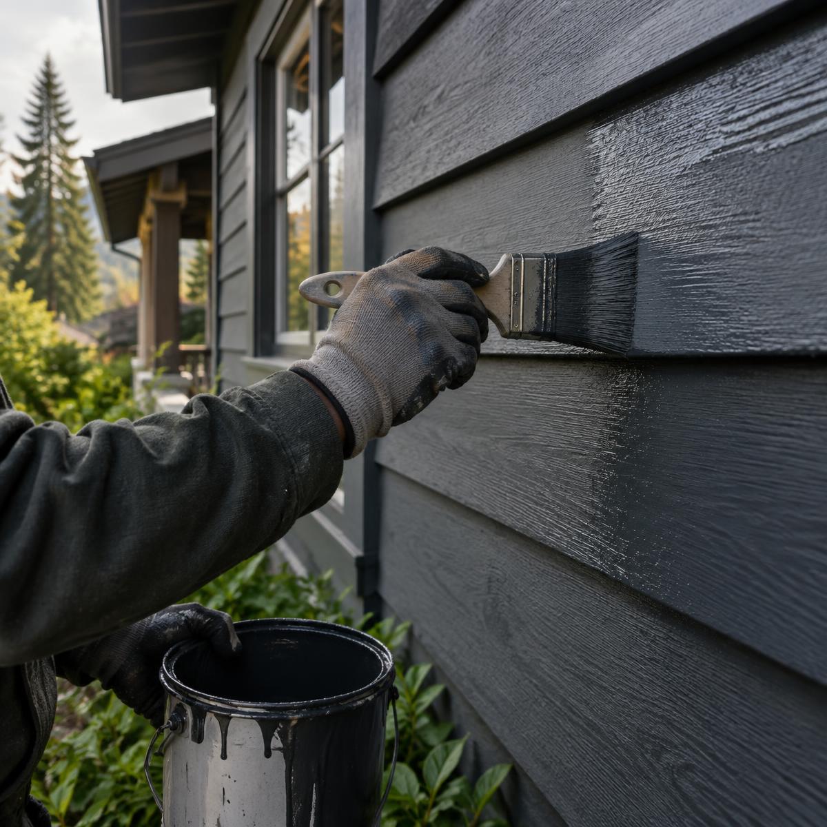 Careful exterior painting in progress